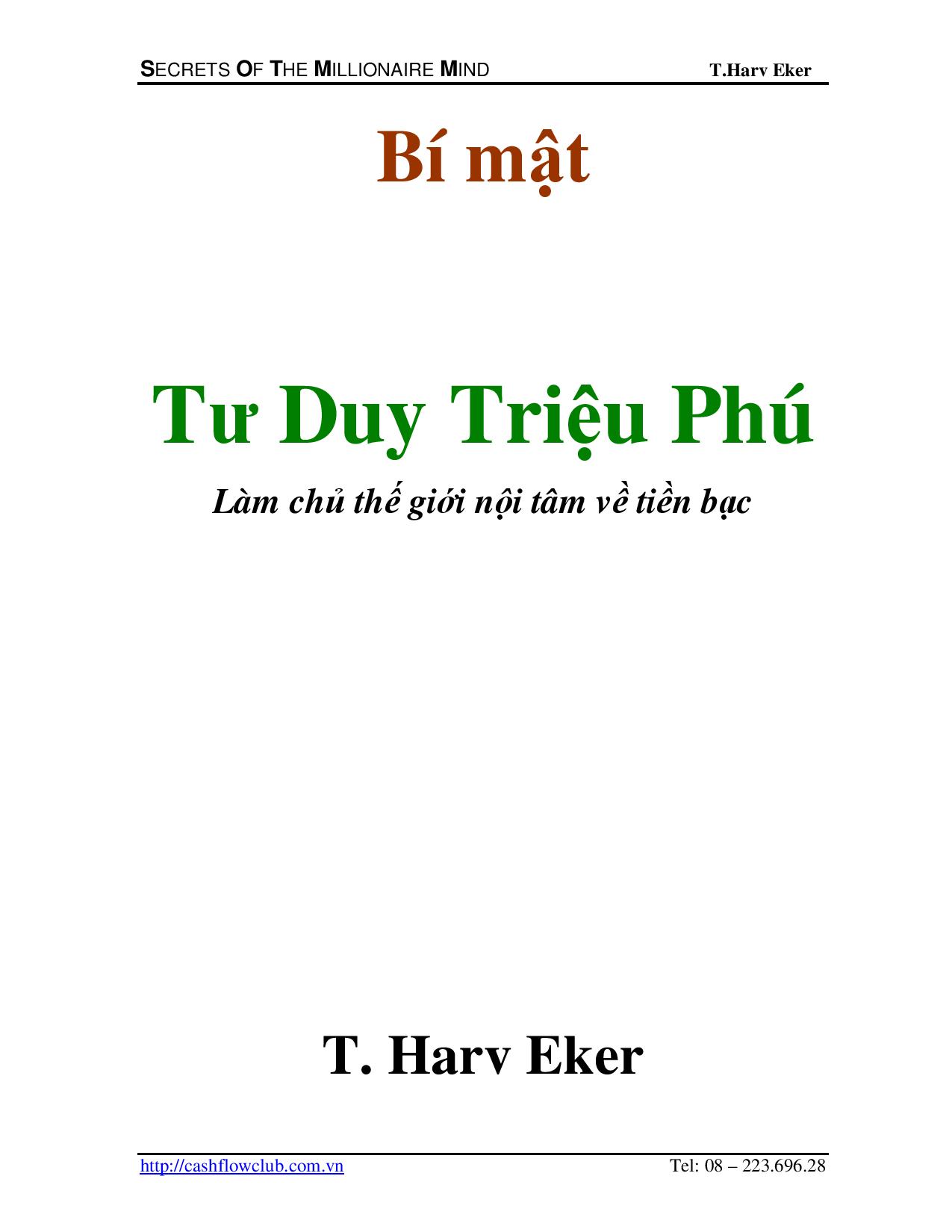 Chia sẻ sách hay Bí mật Tư duy Triệu Phú - T. Harv Eker